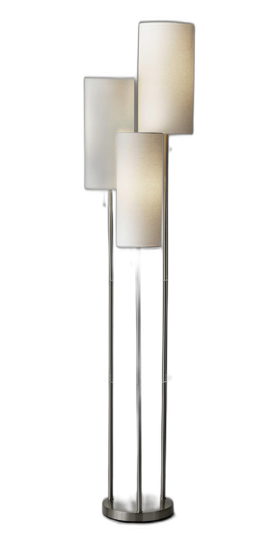 Beautiful Stainless Steel Three Light Lamp With Glass Tabletop