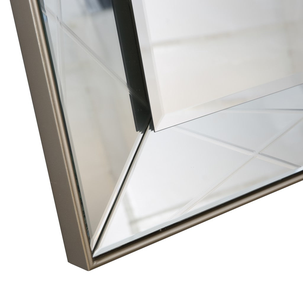 Champagne Rectangle Accent Metal Mirror