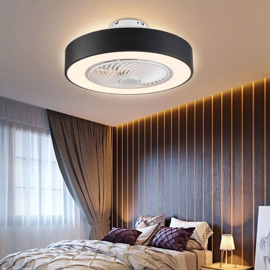 Black And White Mod Invisible Blade Ceiling Fan And Light