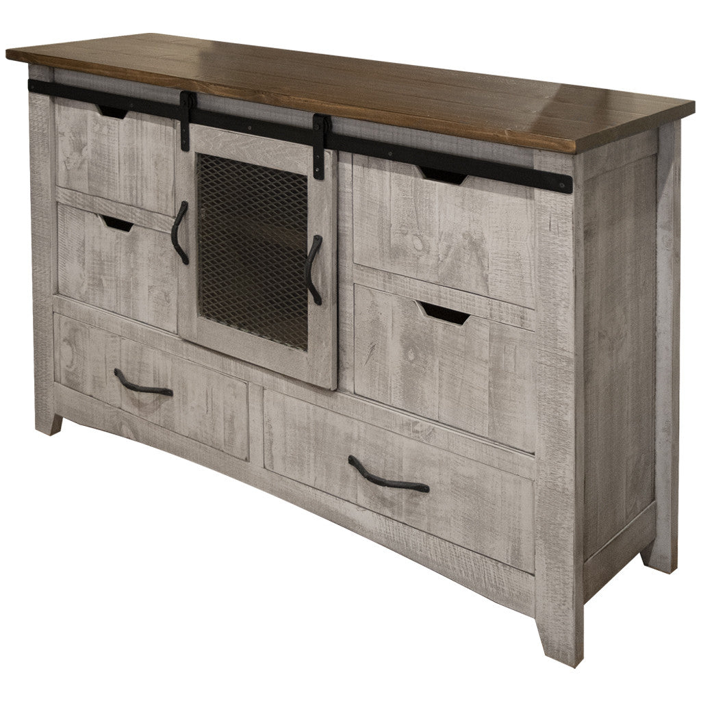 62" Solid Wood Six Drawer Triple Dresser