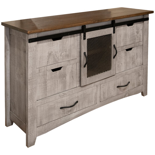 62" Solid Wood Six Drawer Triple Dresser