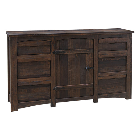 67" Solid Wood Six Drawer Triple Dresser