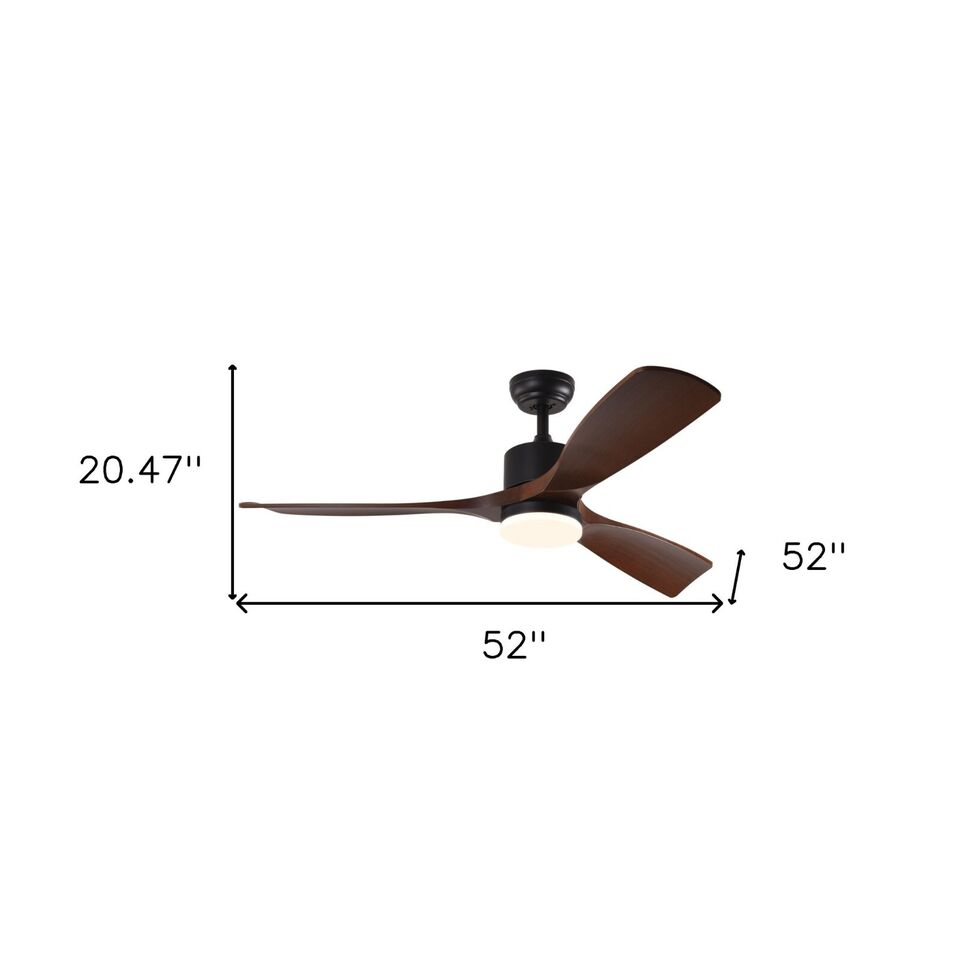 52" Dimmable Remote Control Integrated Light Ceiling Fan